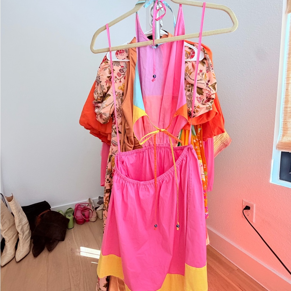 Staud Colorblock Pink Summer Dress - Picture 10 of 12